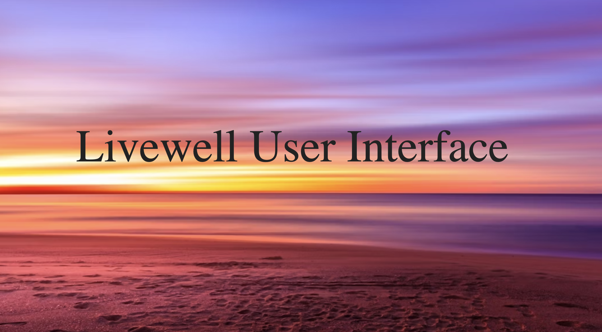 Screenshot of the livewell_interface website